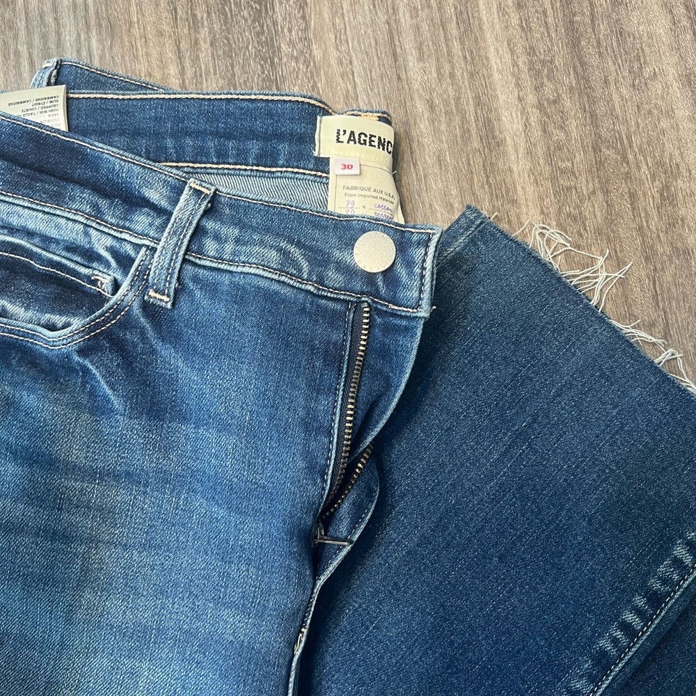 L'AGENCE Women's Dark Blue Ankle Jeans